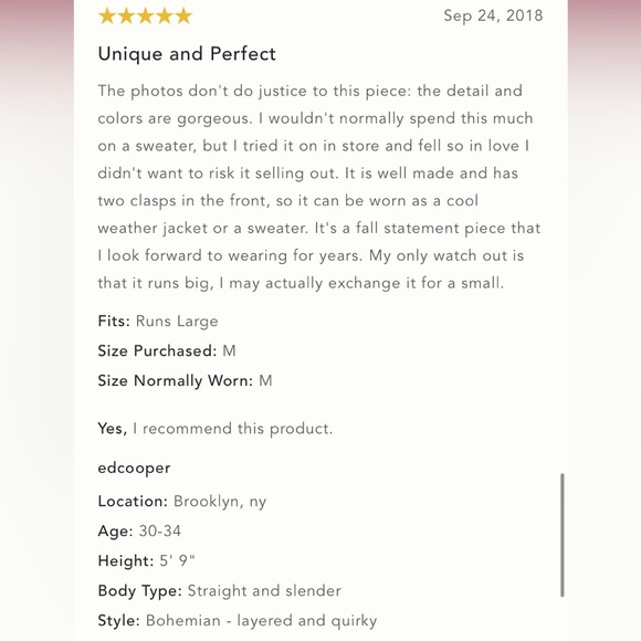 ANTHROPOLOGIE NWOT Aldomartins Floral Intarsia Cardigan Size L. - Picture 6 of 12